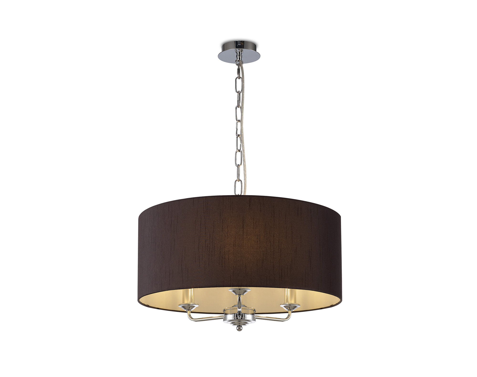Banyan 50cm 3 Light Pendant Polished Chrome, Black DK0020  Deco Banyan